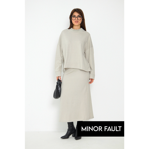 (Minor Fault) Beige Skirt and Top Matching Set | Montivo Pakistan