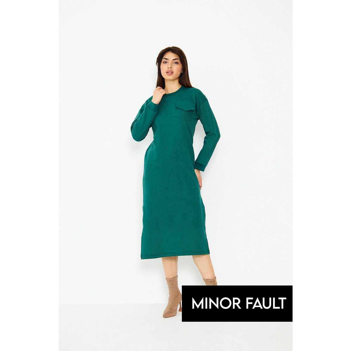 (Minor Fault) Green Long Maxi Dress | Montivo Pakistan