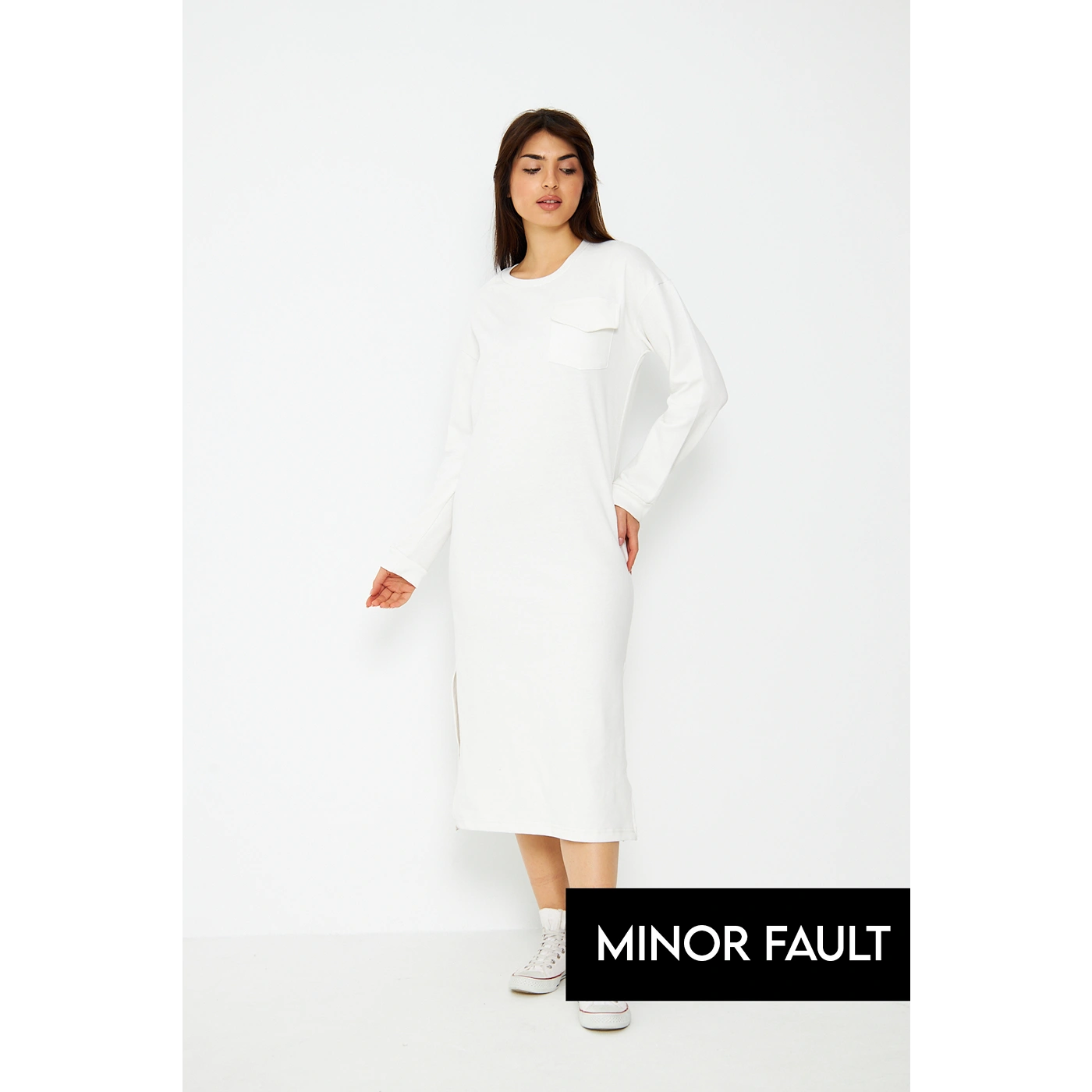 (Minor Fault) White Long Maxi Dress | Montivo Pakistan