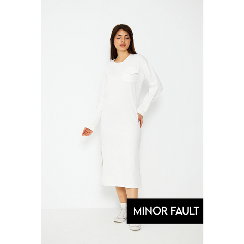 (Minor Fault) White Long Maxi Dress | Montivo Pakistan