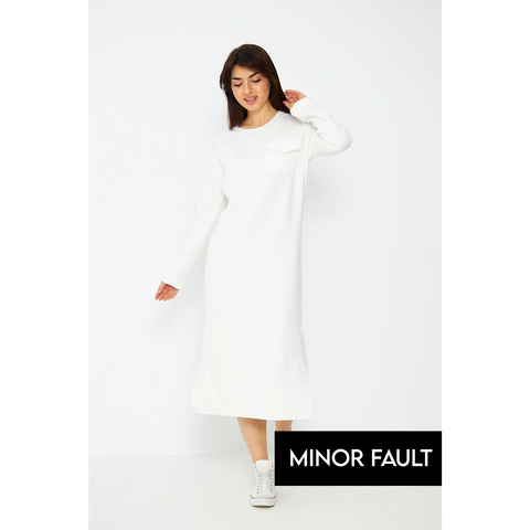 (Minor Fault) White Long Maxi Dress | Montivo Pakistan