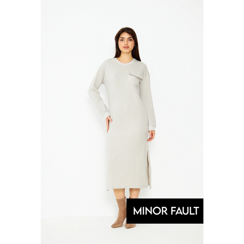 (Minor Fault) Beige Long Maxi Dress | Montivo Pakistan