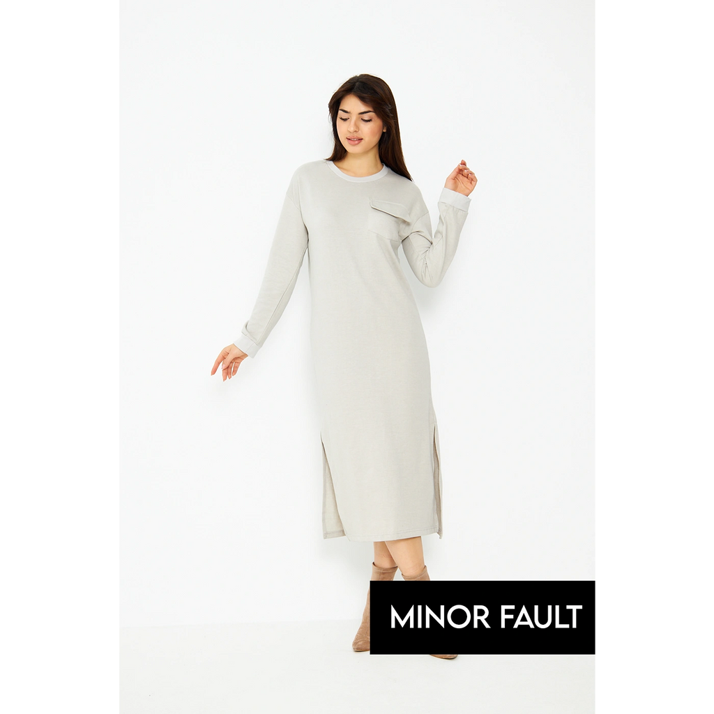 (Minor Fault) Beige Long Maxi Dress | Montivo Pakistan