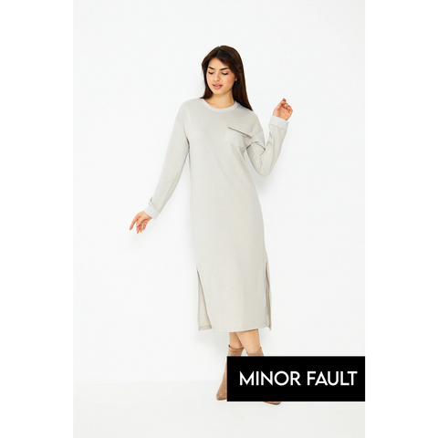 (Minor Fault) Beige Long Maxi Dress | Montivo Pakistan