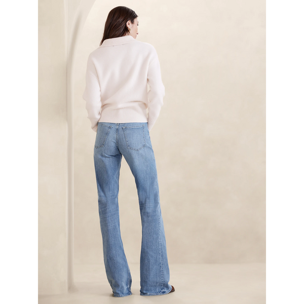 Light Blue Relaxed Flare Jeans | Montivo Pakistan