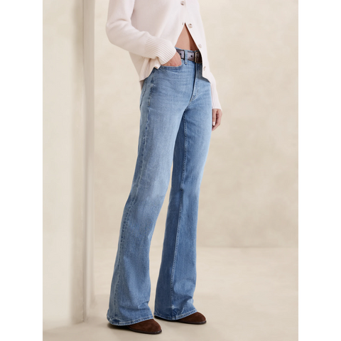 Light Blue Relaxed Flare Jeans | Montivo Pakistan