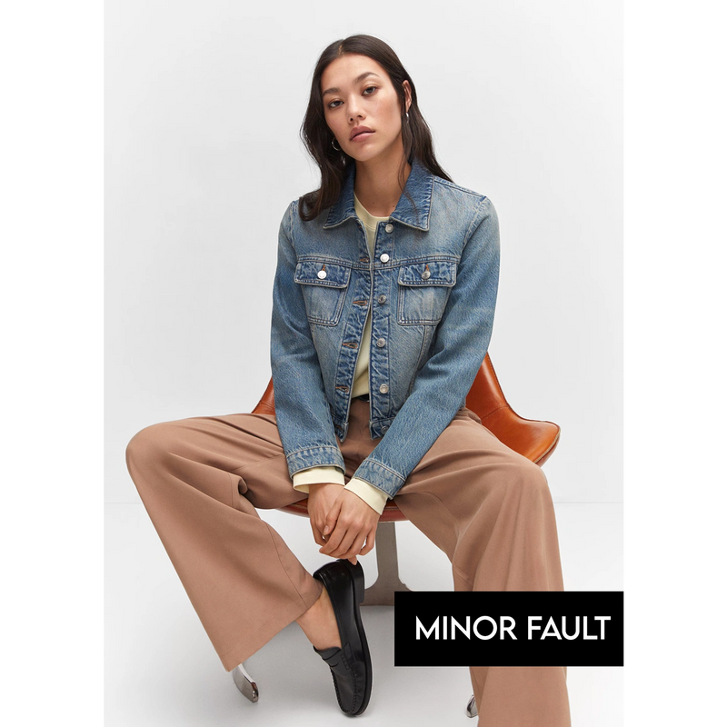 (Minor Fault) Pocket Vintage Denim Jacket | Montivo Pakistan