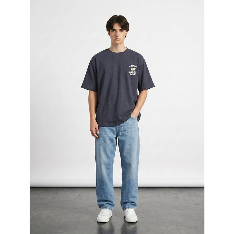 MO Pale Blue Oversized Printed Tshirt | Montivo Pakistan