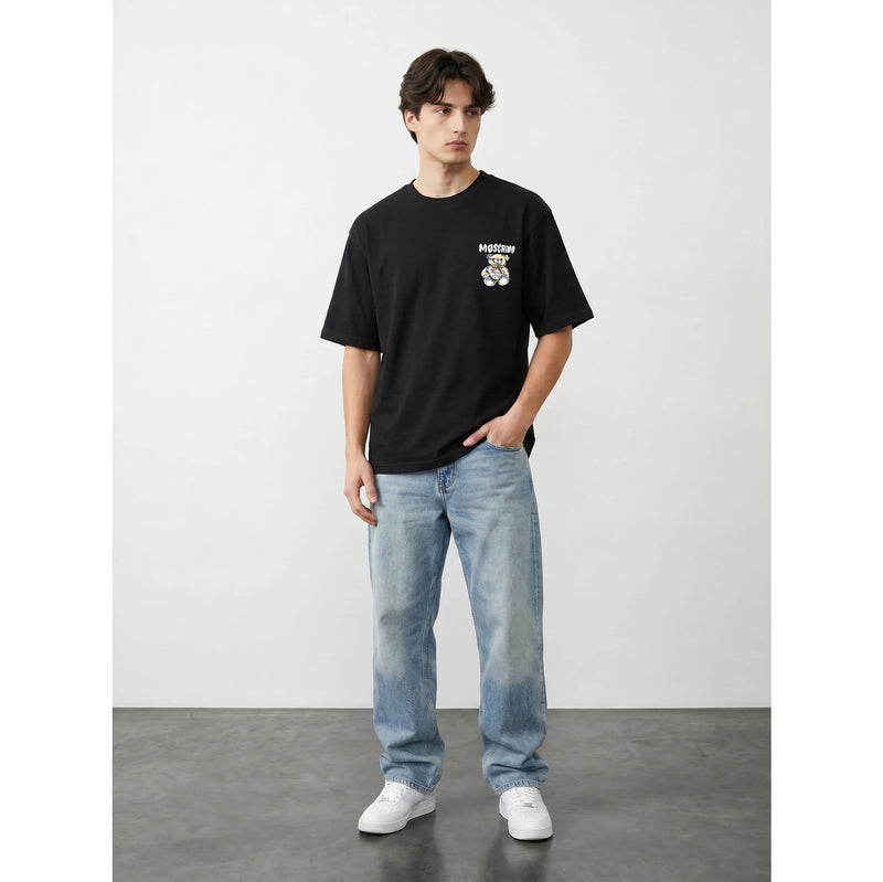 MO Black Oversized Printed Tshirt | Montivo Pakistan