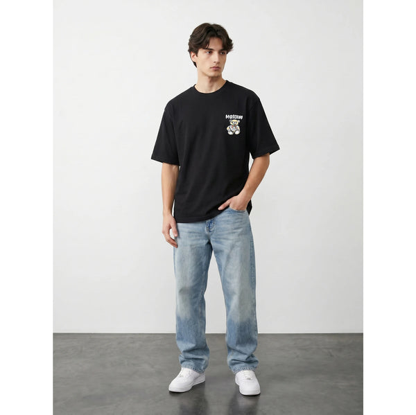 MO Black Oversized Printed Tshirt | Montivo Pakistan