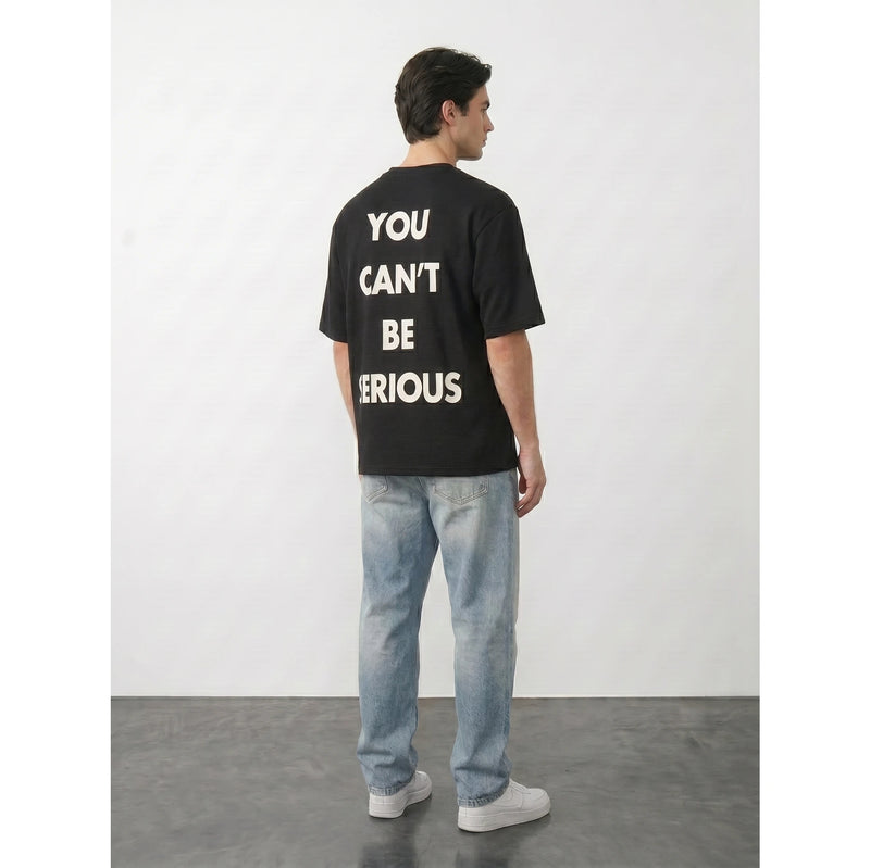 MO Black Oversized Printed Tshirt | Montivo Pakistan