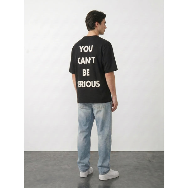 MO Black Oversized Printed Tshirt | Montivo Pakistan