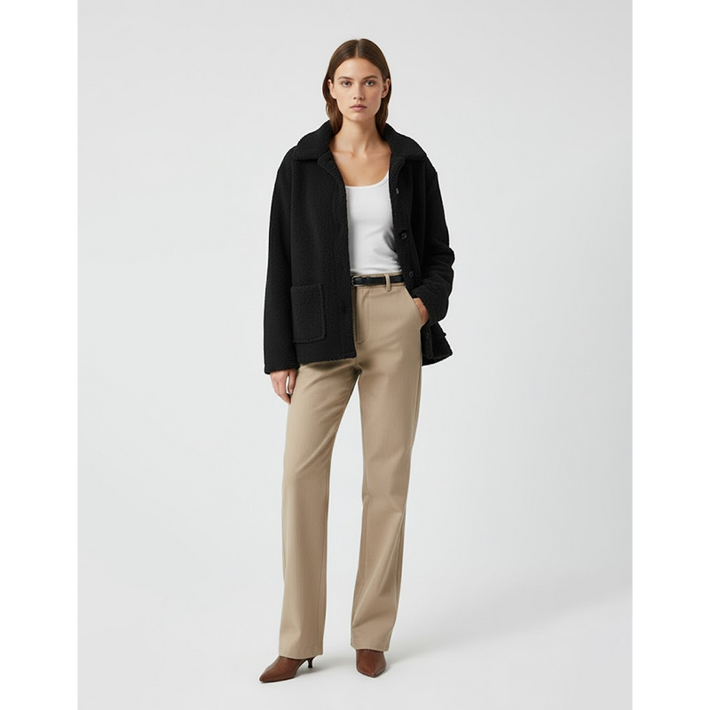 Black Teddy Coat Jacket | Montivo Pakistan