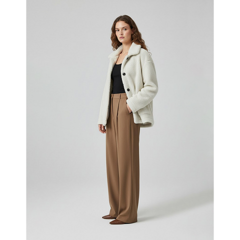 White Teddy Coat Jacket | Montivo Pakistan