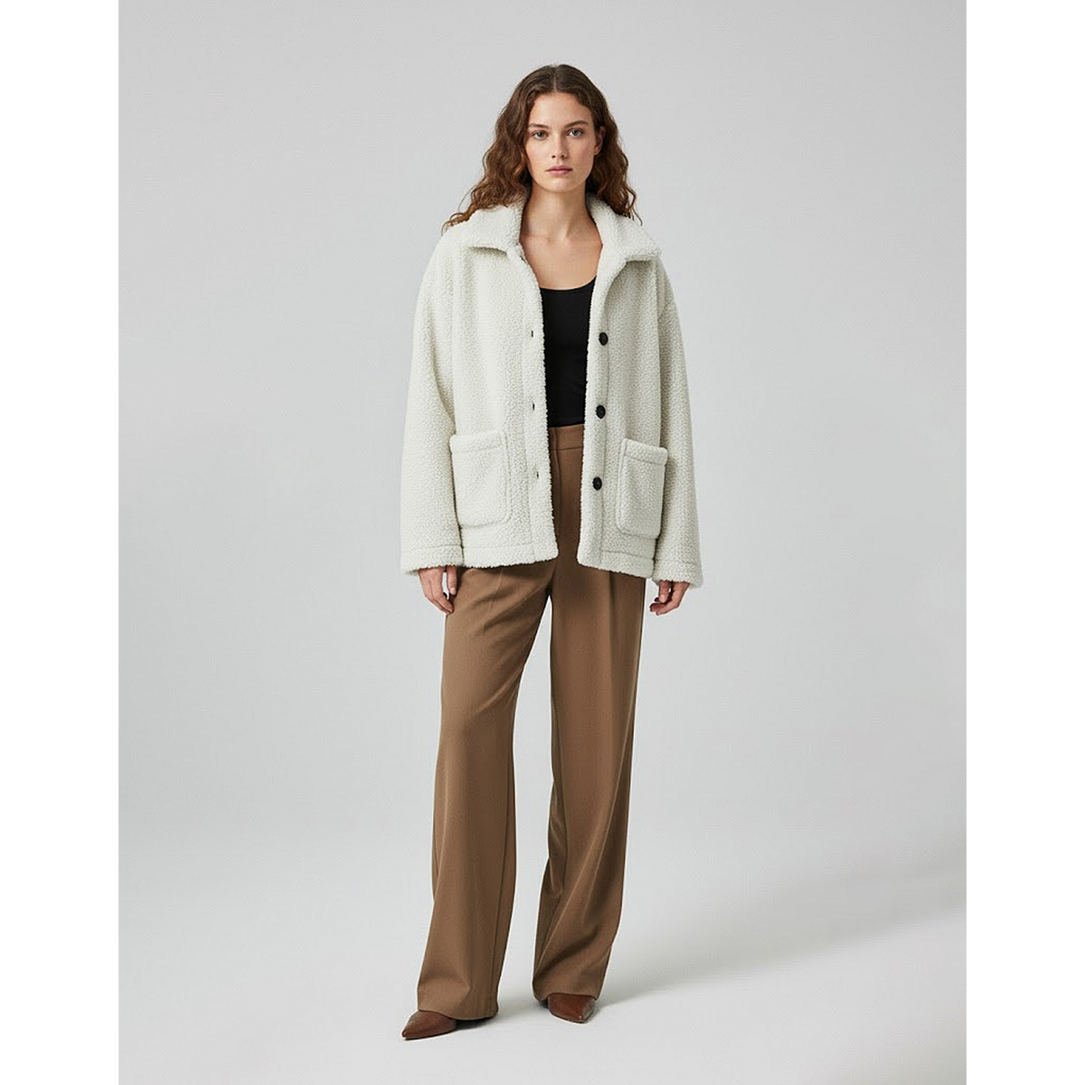 White Teddy Coat Jacket | Montivo Pakistan