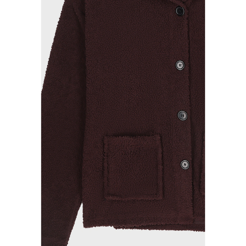 Burgundy Teddy Coat Jacket | Montivo Pakistan