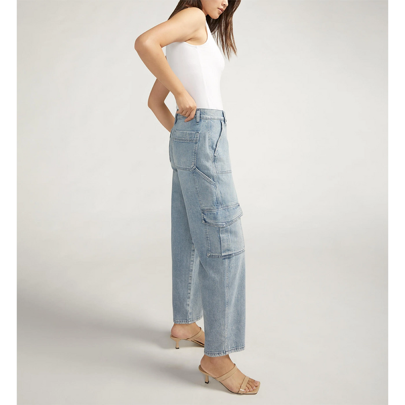 Light Blue Utility Cargo Jeans | Montivo Pakistan