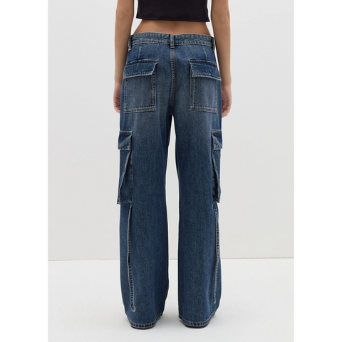 Vitange Blue Acid Wash Cargo Jeans | Montivo Pakistan