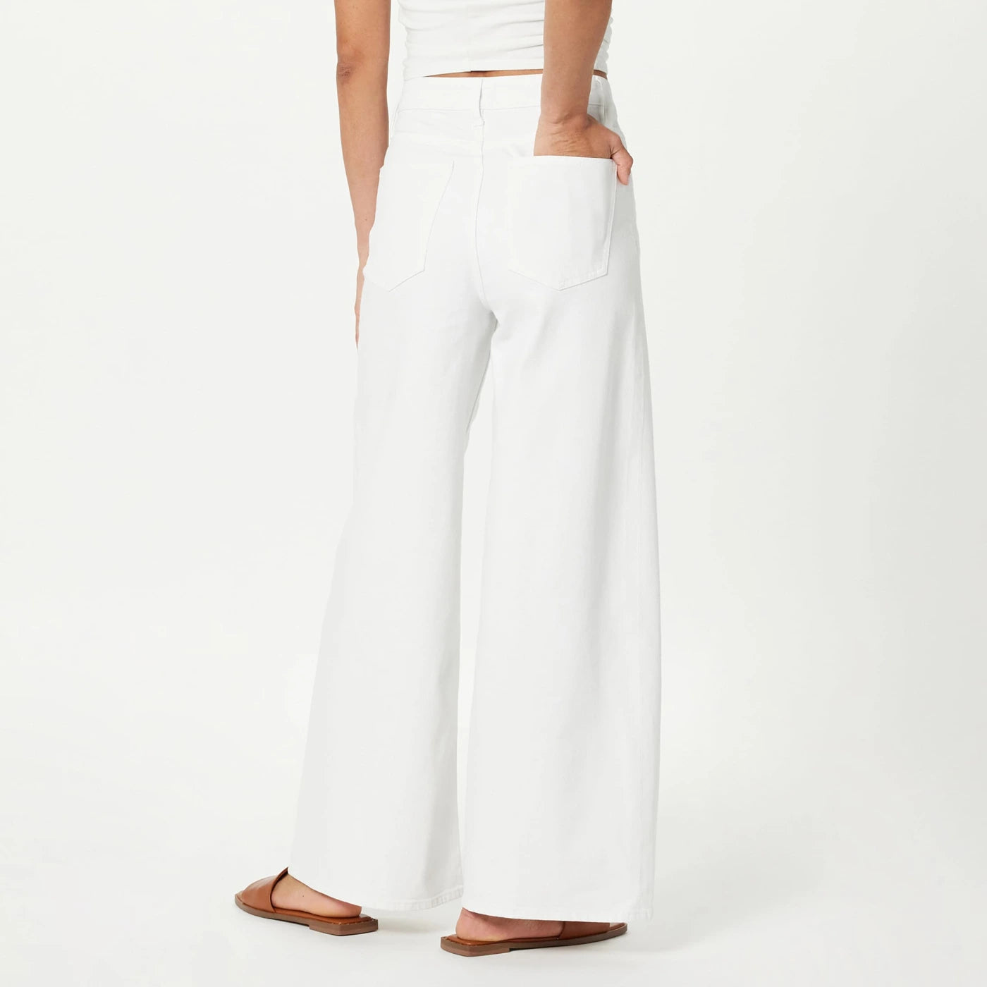 White Relaxed Wide Leg Jeans | Montivo Pakistan