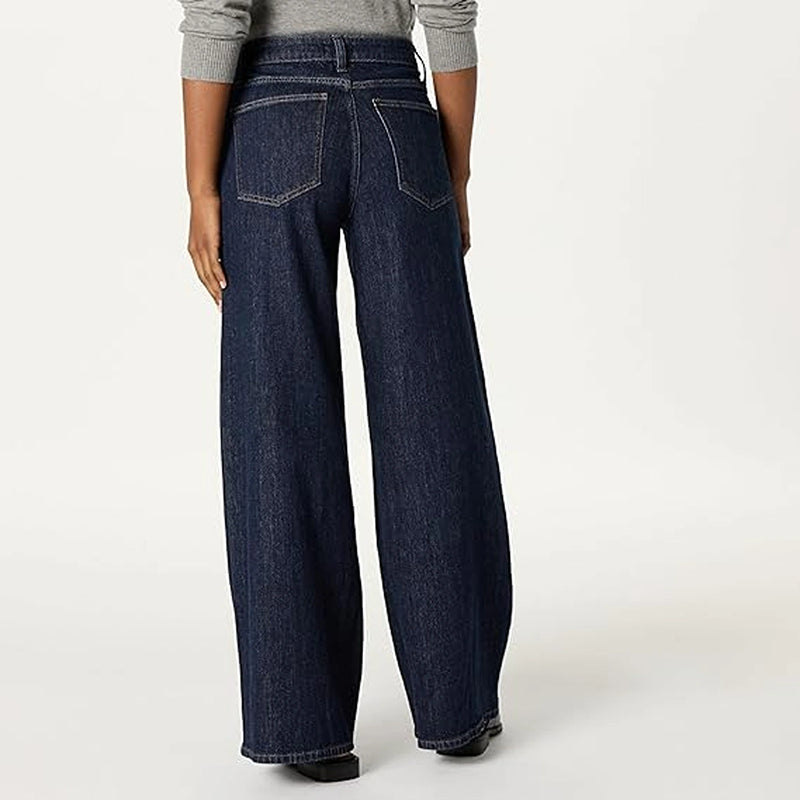 Dark Blue Relaxed Wide Leg Jeans | Montivo Pakistan