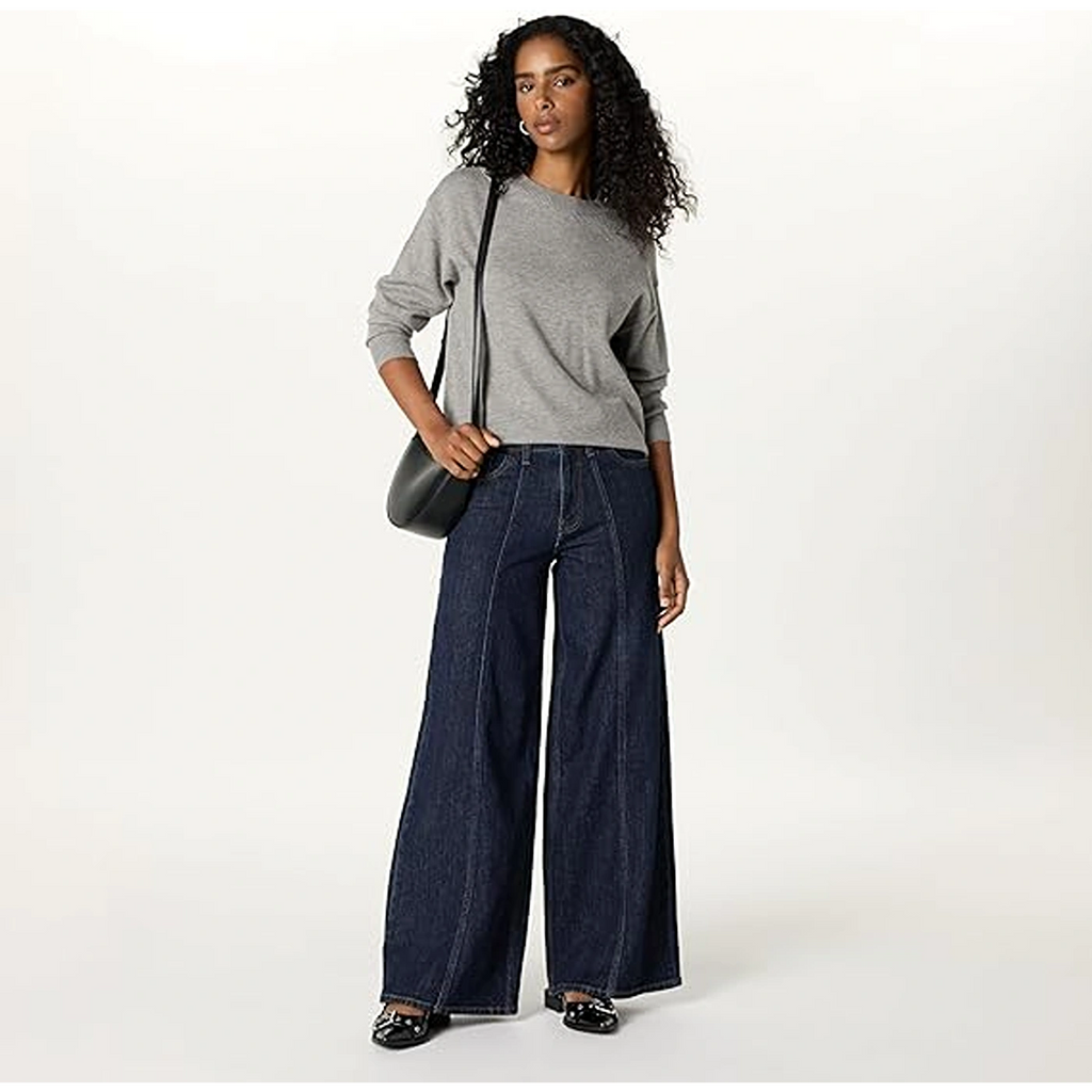 Dark Blue Relaxed Wide Leg Jeans | Montivo Pakistan