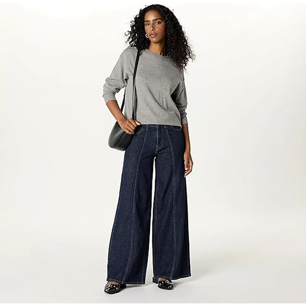Dark Blue Relaxed Wide Leg Jeans | Montivo Pakistan