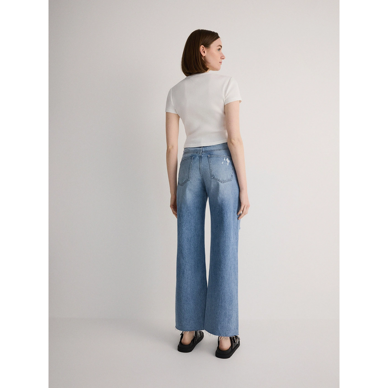 Light Blue Distressed Loose Fit Jeans | Montivo Pakistan