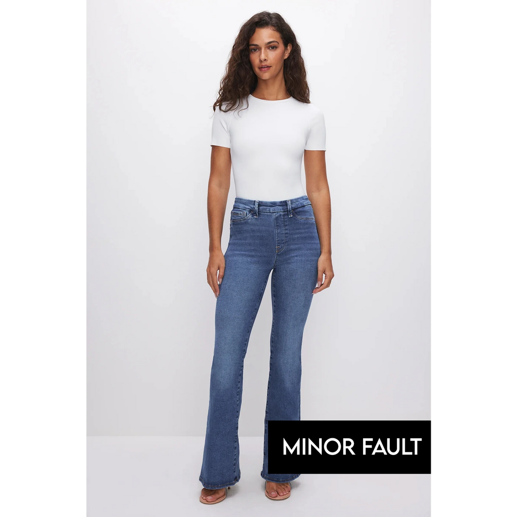 (Minor Fault) Blue Pull-On High Waist Flare Jeans | Montivo Pakistan