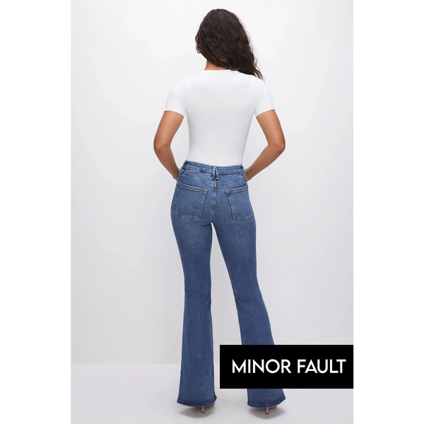 (Minor Fault) Blue Pull-On High Waist Flare Jeans | Montivo Pakistan