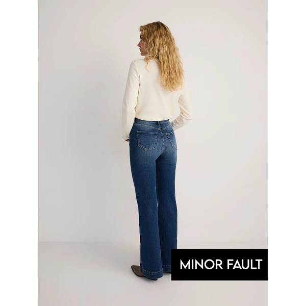 (Minor Fault) High Waist Blue Flare Jeans | Montivo Pakistan