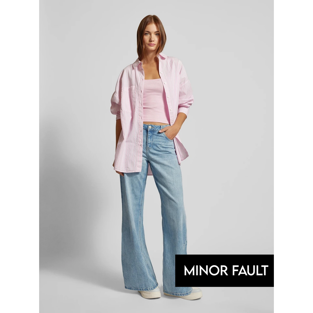 (Minor Fault) Light Blue Wide Leg Jeans | Montivo Pakistan