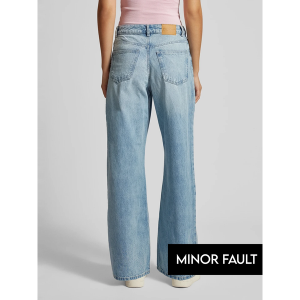 (Minor Fault) Light Blue Wide Leg Jeans | Montivo Pakistan