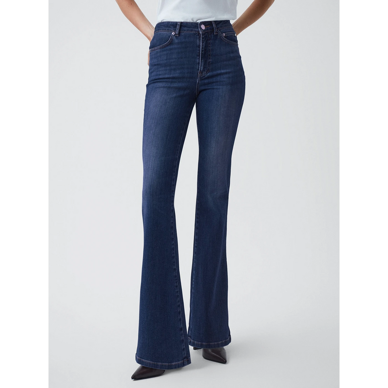 High Rise Blue Flared Jeans | Montivo Pakistan