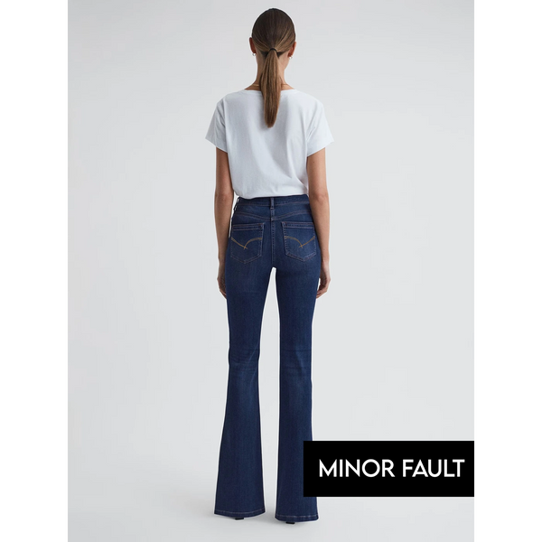 (Minor Fault) High Rise Blue Flared Jeans | Montivo Pakistan