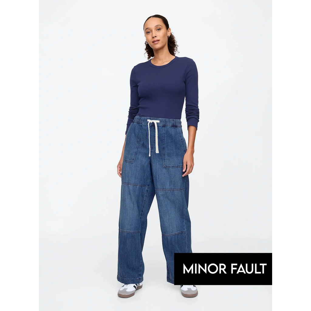 (Minor Fault) High Rise Seamed Wide-Leg Pull-On Jeans | Montivo Pakistan