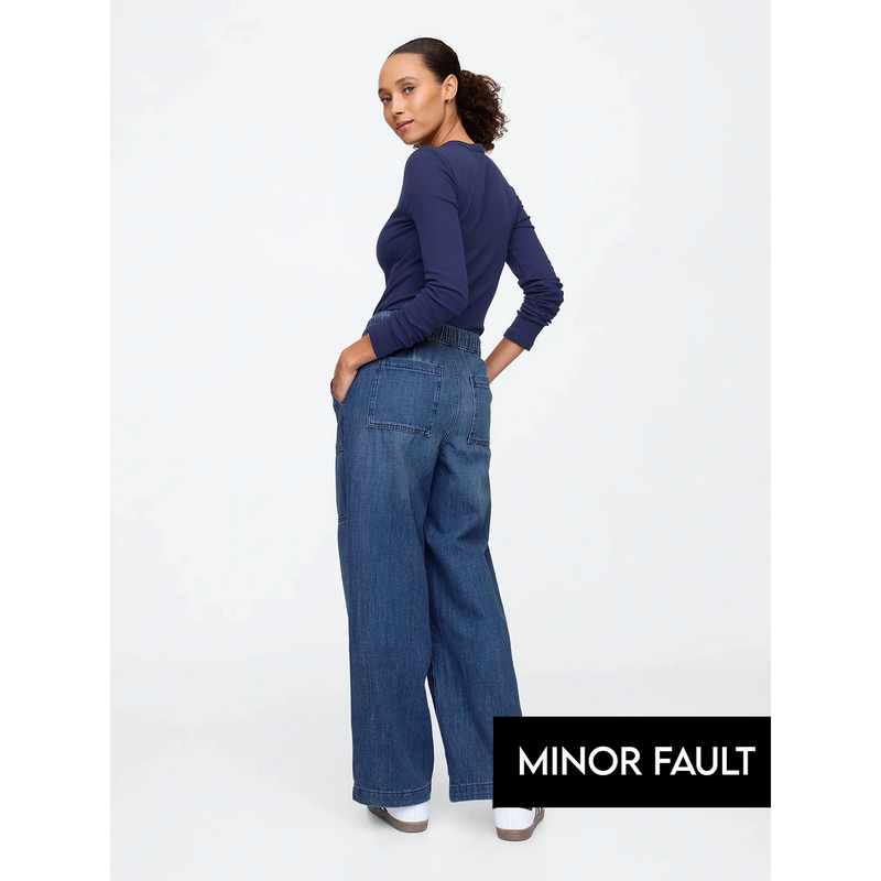 (Minor Fault) High Rise Seamed Wide-Leg Pull-On Jeans | Montivo Pakistan