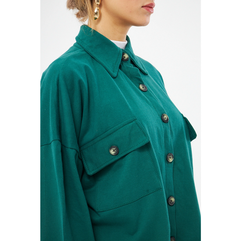 Green Oversized Button Down Shirt | Montivo Pakistan