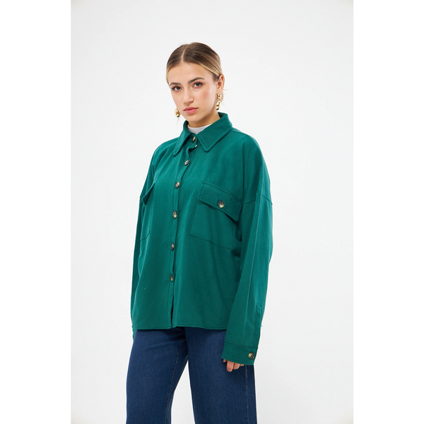 Green Oversized Button Down Shirt | Montivo Pakistan