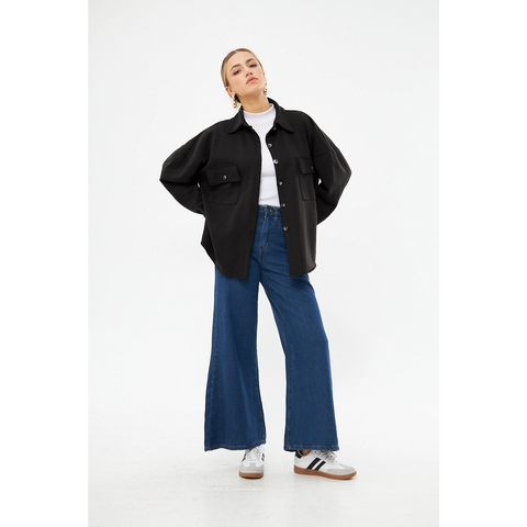 Black Oversized Button Down Shirt | Montivo Pakistan