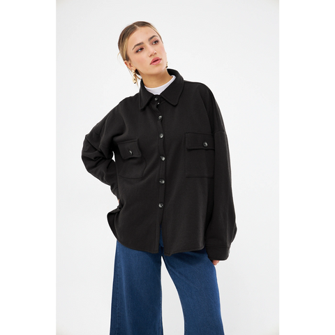 Black Oversized Button Down Shirt | Montivo Pakistan