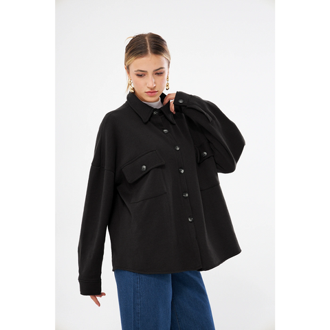 Black Oversized Button Down Shirt | Montivo Pakistan