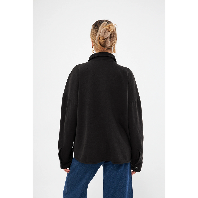 Black Oversized Button Down Shirt | Montivo Pakistan