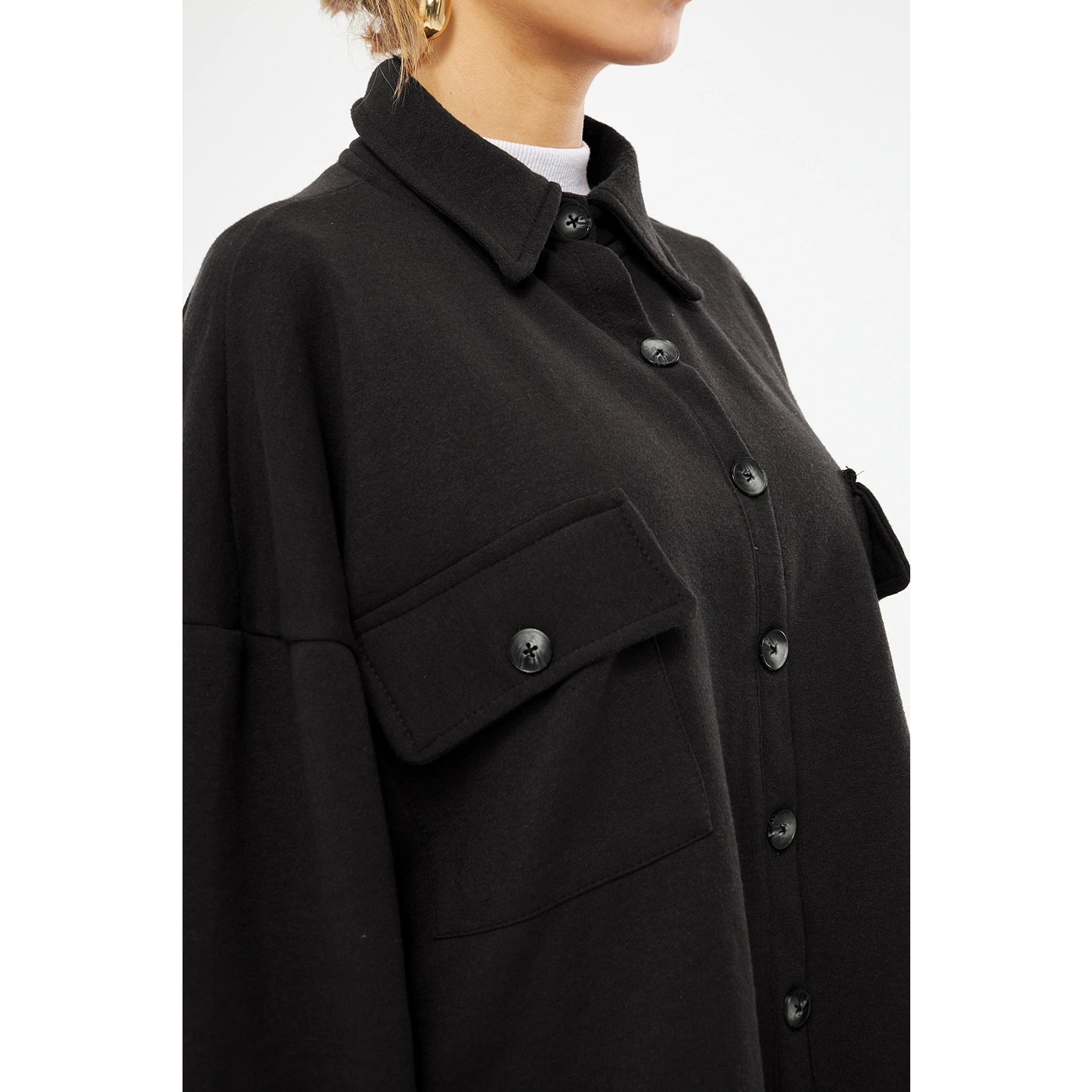 Black Oversized Button Down Shirt | Montivo Pakistan