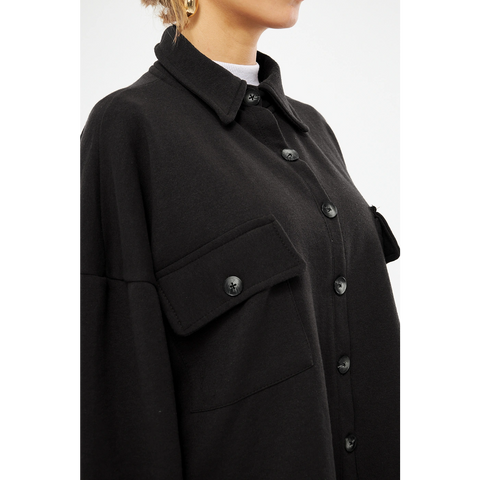 Black Oversized Button Down Shirt | Montivo Pakistan