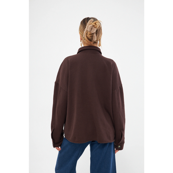 Chocolate Oversized Button Down Shirt | Montivo Pakistan