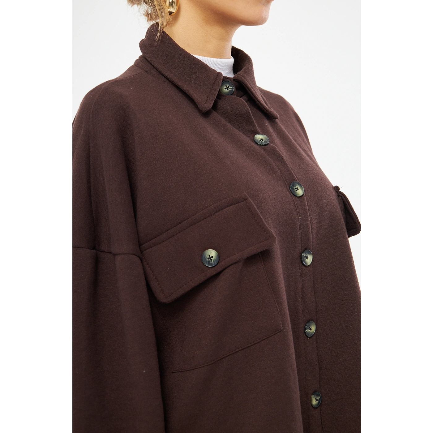 Chocolate Oversized Button Down Shirt | Montivo Pakistan