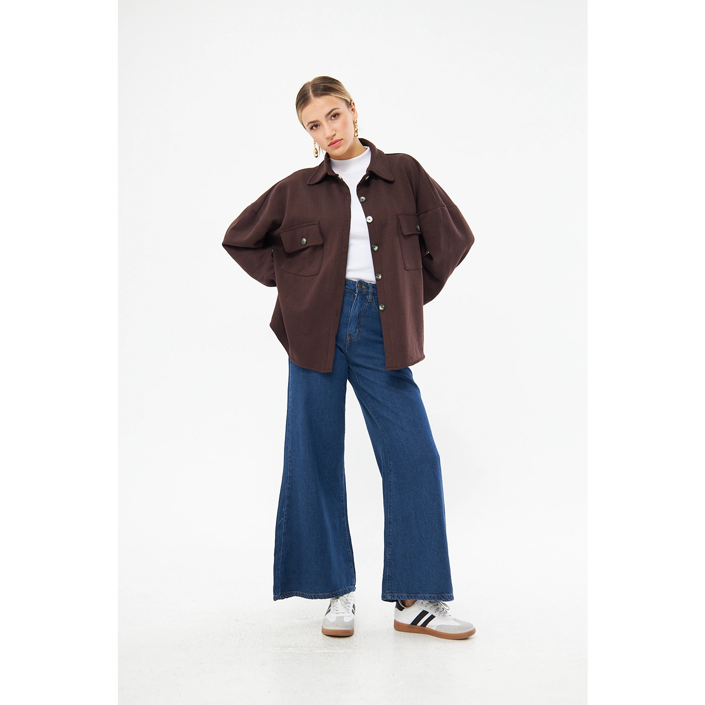 Chocolate Oversized Button Down Shirt | Montivo Pakistan