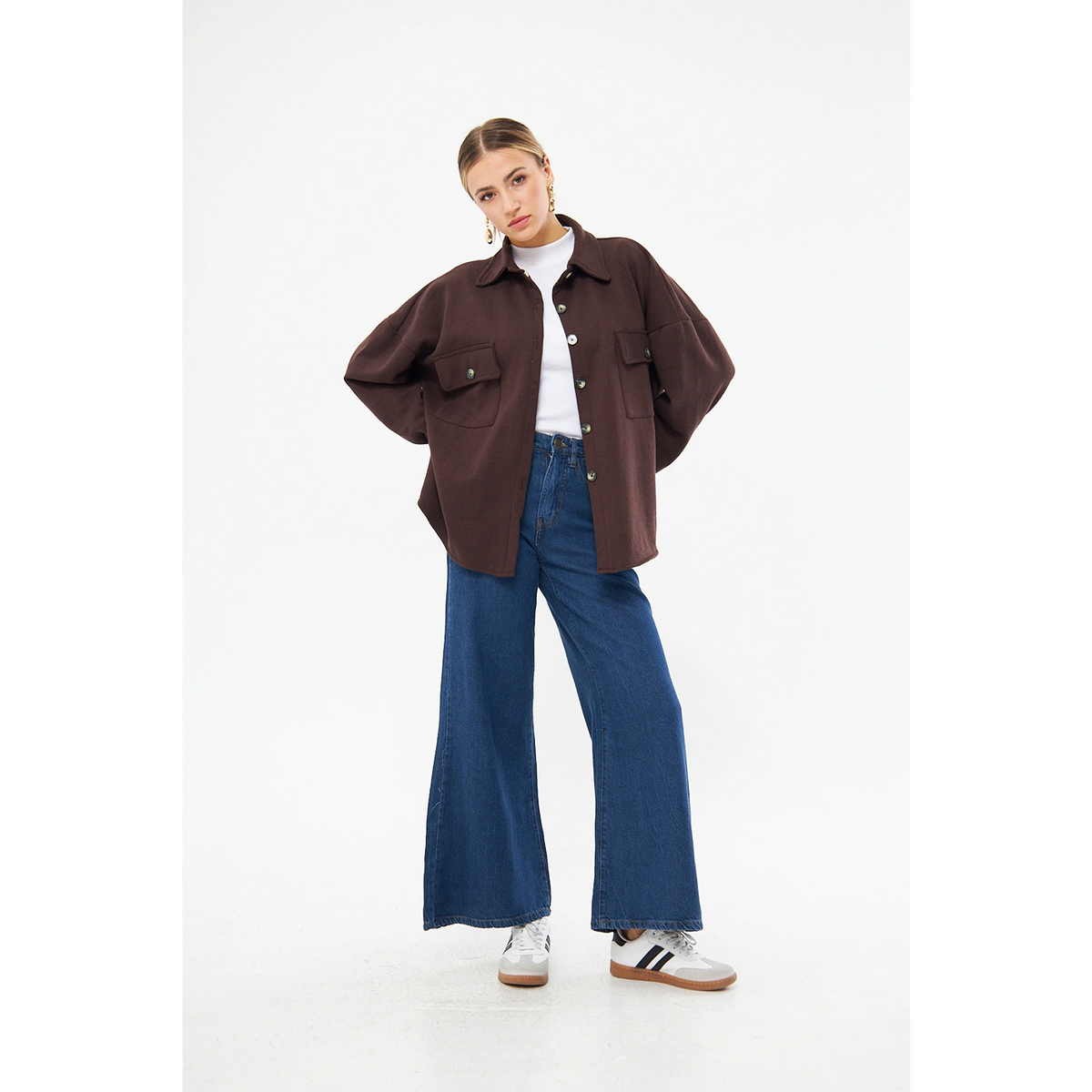 Chocolate Oversized Button Down Shirt | Montivo Pakistan