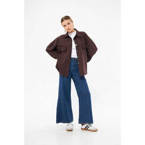 Chocolate Oversized Button Down Shirt | Montivo Pakistan