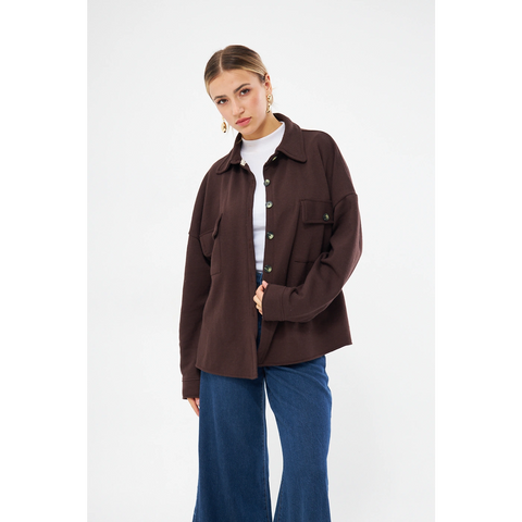 Chocolate Oversized Button Down Shirt | Montivo Pakistan